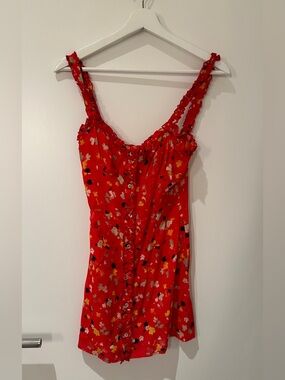 Realisation par Red Floral Button-Front Sundress